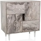 Hjh LIVING Dressoir/ladekast LYKKJA 76x39,5x76 cm 2 lades 2 deuren bruin/wit