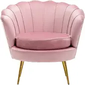 Russle Velvet Schelp Fauteuil/Stoel Roze
