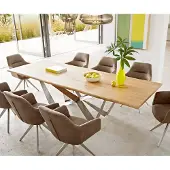 DELIFE Eettafel Edge 260x100x2,5-3 eiken natuur Spider staal roestvrij staal Live-Edge