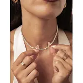 Hey Happiness Tennis Choker Dames - RVS 18K Goud Verguld - Cubic Zirconia Choker - Waterproof - Verstelbaar - Cadeau Voor Haar