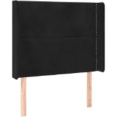vidaXL Hoofdbord met randen 103x16x118/128 cm fluweel zwart
