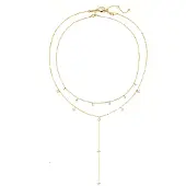 Hey Happiness Ketting 'Ellipse Duo' goud / transparant