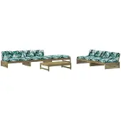 vidaXL 6-delige Loungeset met kussens geïmpregneerd grenenhout