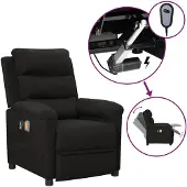 vidaXL Massagestoel elektrisch stof zwart