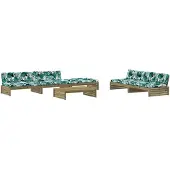 vidaXL 6-delige Loungeset met kussens geïmpregneerd grenenhout