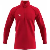 Gilbert fleece trui kinderen rood 1/4 zip sportief en comfortabel.