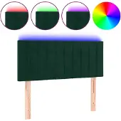 vidaXL Hoofdbord LED 80x5x78/88 cm fluweel donkergroen