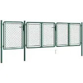 vidaXL Tuinpoort staal 400x75 cm groen
