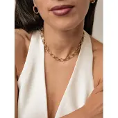 Hey Happiness Ketting 'Textured Link Choker' goud