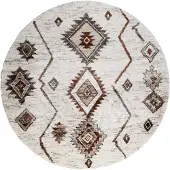 FRAAI Rond hoogpolig vloerkleed - Blend Aztec Terracotta - Ø 200cm