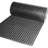 ANRO Rubberen Deurmat Zwart 60x100cm – Ringmat Honingraatmat Antislip Buiten Rubbermat Schoonloopmat