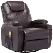 vidaXL Massagestoel schommelend kunstleer bruin