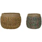 Hubsch Twist Manden Multicolour (set van 2)