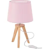 Atmosphera - Lampe de chevet en bois sur 3 pieds - H. 30,5 cm - Rose