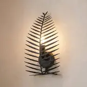Opviq Wandlamp LEAF, dimbaar, zwart, Woon-/ Eetkamer, metaal, Modern, wandlamp