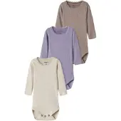 Name it Rompertje/body beige / lavendel / wit