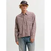 Jack & jones Overhemd 'JORAUSTIN' bruin / wit