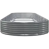 vidaXL Plantenbak 523x140x36 cm gegalvaniseerd staal grijs