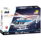 COBI Bell 407 politiehelikopter, model op schaal 1:48, bestaande uit 217 onderdelen