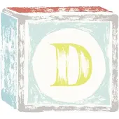 Lilipinso Sticker letter op speelkubus D