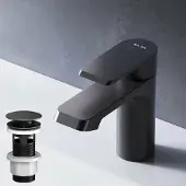 AM.PM wastafelmengkraan voor badkamer, zwart, met één hendel en klik-afvoer