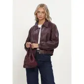 NUKUS Dames Jassen Dominique Jacket Pu - Bordeaux - Maat S