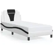 vidaXL Bedframe "Viana" zonder matras, wit en zwart, 90x190 cm, kunstleer