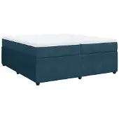 vidaXL Boxspring met matras fluweel donkerblauw 200x200 cm