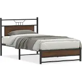 vidaXL Bedframe zonder matras, bruin eikenhout, 100x200 cm, houtvezel