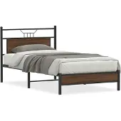 vidaXL Bedframe zonder matras bewerkt hout bruin eikenkleur 100x190 cm