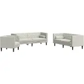 vidaXL 3-delige Loungeset Chesterfield met bolsters fluweel crèmekleur
