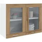 Super Merchant Bovenkast Lyon 80x31x60 cm bewerkt hout artisanaal eikenkleurig