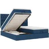 vidaXL Ottoman bed met matrassen 180x200cm stof blauw