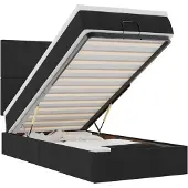 vidaXL Ottoman bed met matras 90x190cm stof zwart