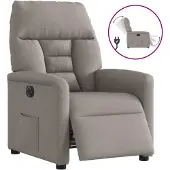 vidaXL Fauteuil verstelbaar elektrisch stof taupe