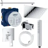 GROHE Eurocube Wanddoucheset Inbouw met Thermostaatkraan en Rainshower