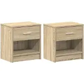 vidaXL Nachtkastjes 2 st met lade 39x28x41 cm sonoma eikenkleurig