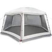vidaXL Zwembadtent met uitneembare buiten- gaaswanden 618x532 cm grijs