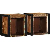 vidaXL Nachtkastjes 2st 40x35x40cm massief gerecycled hout meerkleurig