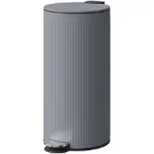 HOMCOM Prullenbak Metaal, Kunststof 36L x 30B x 60,5H cm Donkergrijs