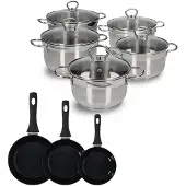 Zwieger Rocca Pannenset met Deksel 10 Delen + 3 Koekenpannen