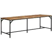 vidaXL Eettafel 220x90x75 cm, ruw massief mangohout