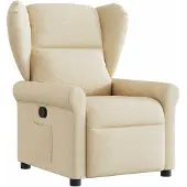 vidaXL Fauteuil verstelbaar stof crèmekleurig