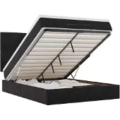 vidaXL Ottoman bed met matrassen en LED's 140x190cm fluweel zwart