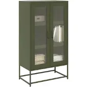 vidaXL Hoge kast, olijgroen, 68x39x123 cm, staal