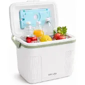 Ceruzo Koelbox 10L – Compact- Koelelement in Deksel – Camping Koelbox –Wit Groen