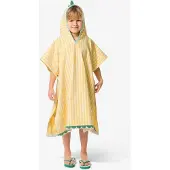 HEMA Kinderponcho 68x78cm velours krokodil strepen (groen)