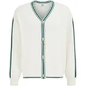 We fashion - Heren regular fit vest met contrast - Regular fit - Wit - Katoen - Maat: L