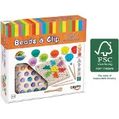 Cayro Beads and Clip - Montessori Sorteerspel met Kraaltjes, Pincet, Eetstokjes en Lepel - 8 Sjablonen Plus 2 Blanco - Motoriek en Kleurherkenning - Vanaf 3 Jaar - Collection