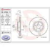 Brembo Remschijf 09D76911 voorkant, geventileerd, 1 stuk